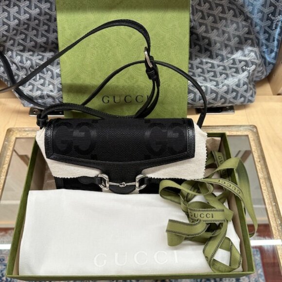 GUCCI BLACK HORSEBIT 1955 MINI BAG Brand New in Box - Picture 1 of 8